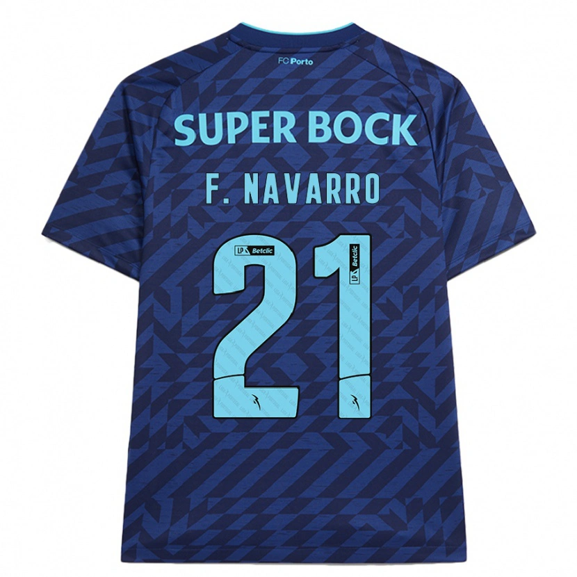 Danxen Mujer Camiseta Fran Navarro #21 Azul Marino Equipación Tercera 2024/25 La Camisa México