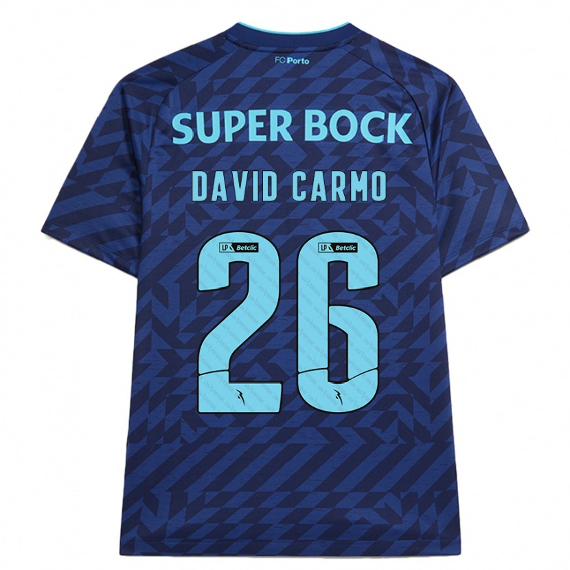 Danxen Mujer Camiseta David Carmo #26 Azul Marino Equipación Tercera 2024/25 La Camisa México