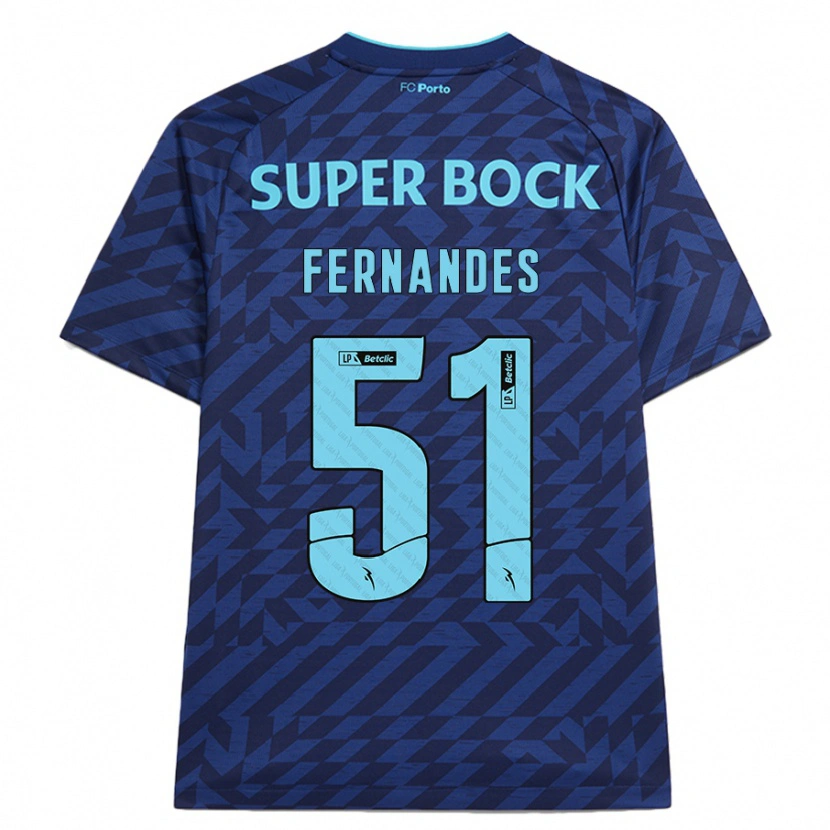 Danxen Mujer Camiseta Diogo Fernandes #51 Azul Marino Equipación Tercera 2024/25 La Camisa México