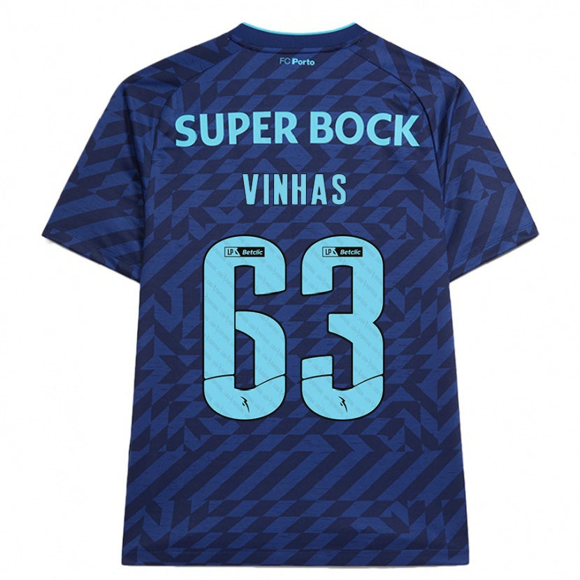 Danxen Mujer Camiseta David Vinhas #63 Azul Marino Equipación Tercera 2024/25 La Camisa México