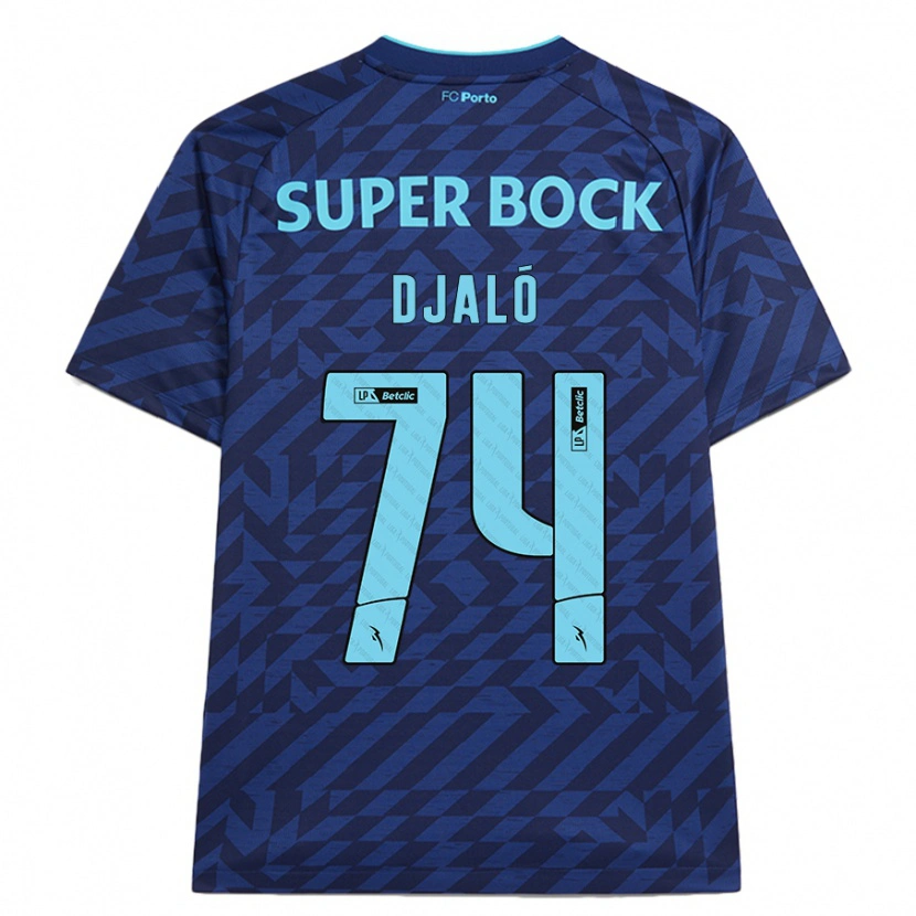 Danxen Mujer Camiseta Ussumane Djaló #74 Azul Marino Equipación Tercera 2024/25 La Camisa México
