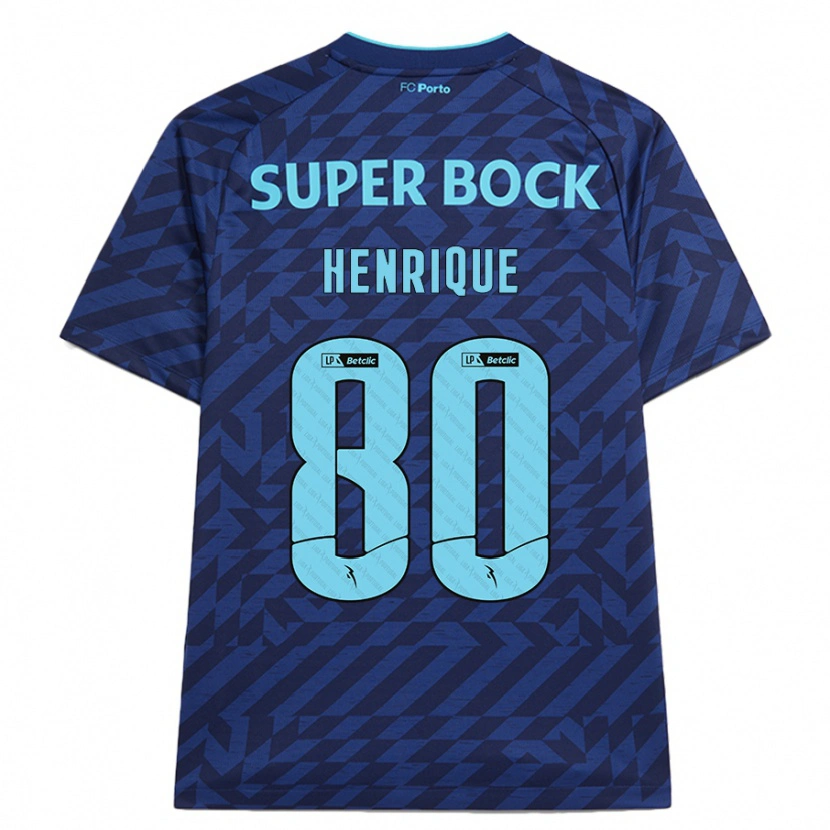 Danxen Mujer Camiseta Kaio Henrique #80 Azul Marino Equipación Tercera 2024/25 La Camisa México