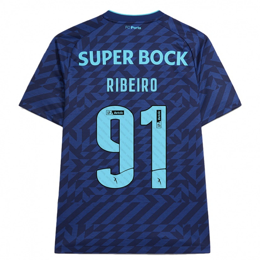 Danxen Mujer Camiseta Gonçalo Ribeiro #91 Azul Marino Equipación Tercera 2024/25 La Camisa México