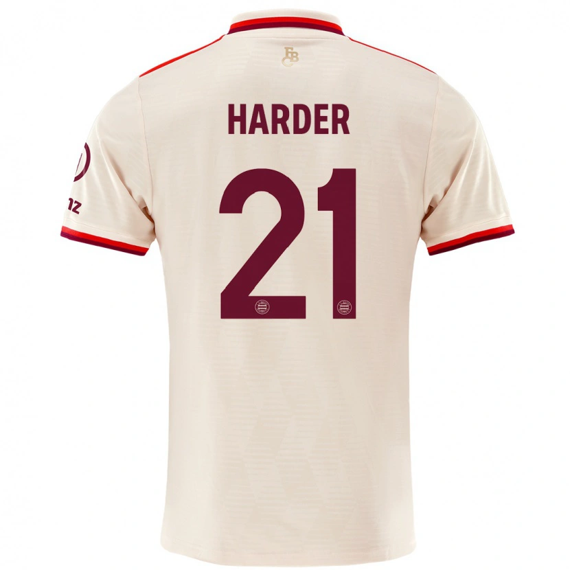 Danxen Mujer Camiseta Pernille Harder #21 Lino Equipación Tercera 2024/25 La Camisa México