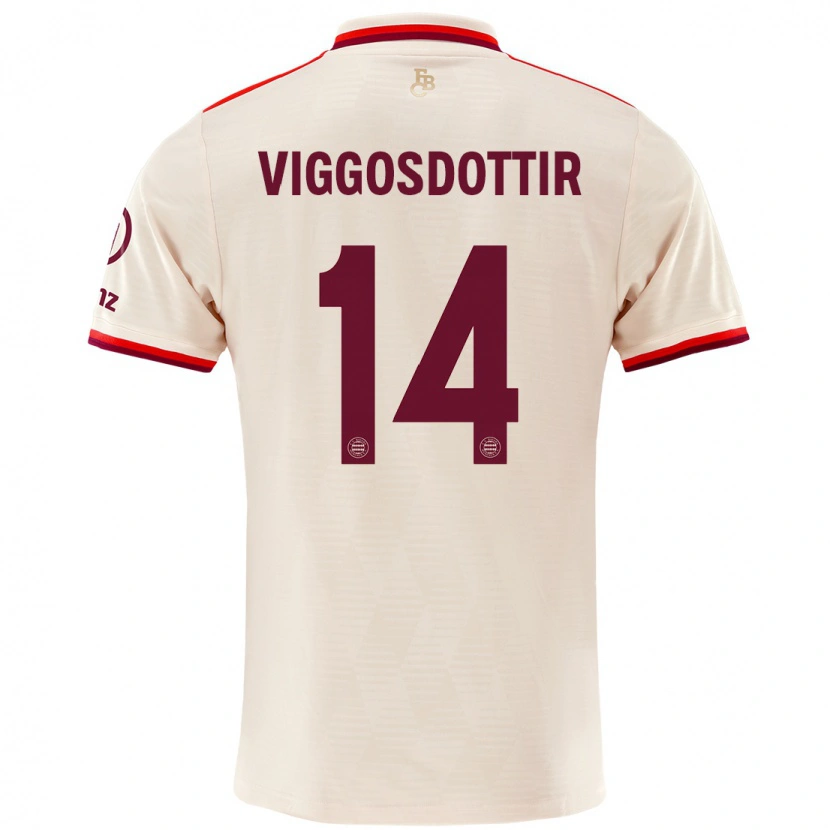 Danxen Mujer Camiseta Glodis Perla Viggosdottir #14 Lino Equipación Tercera 2024/25 La Camisa México