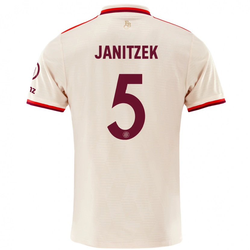 Danxen Mujer Camiseta Justin Janitzek #5 Lino Equipación Tercera 2024/25 La Camisa México