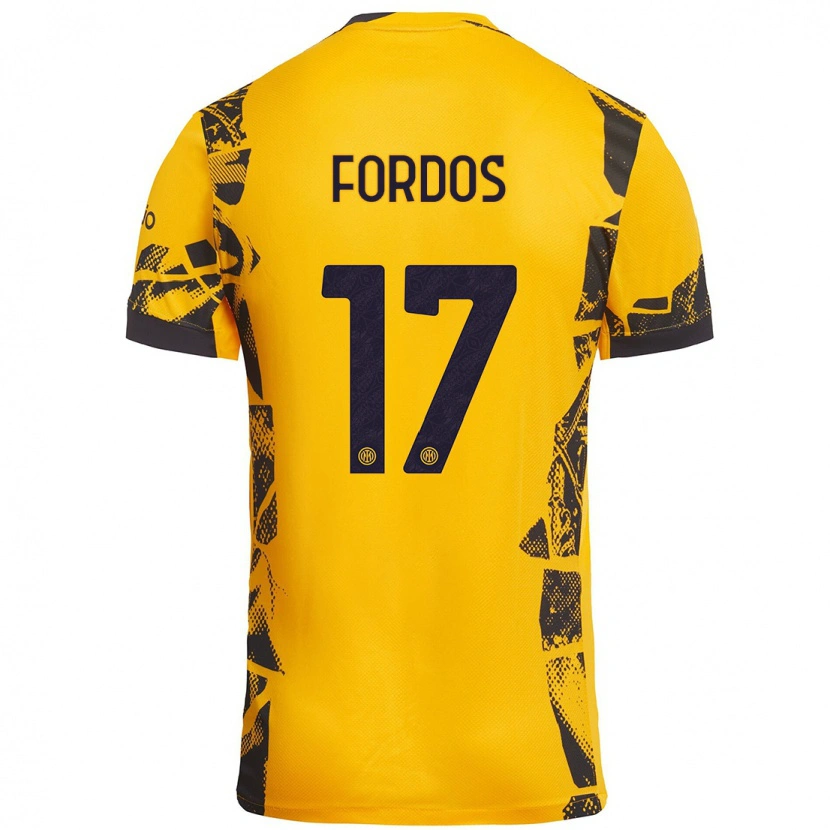 Danxen Mujer Camiseta Beatrix Fördős #17 Dorado Negro Equipación Tercera 2024/25 La Camisa México