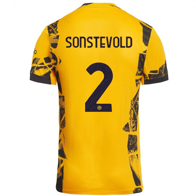 Danxen Mujer Camiseta Anja Sonstevold #2 Dorado Negro Equipación Tercera 2024/25 La Camisa México