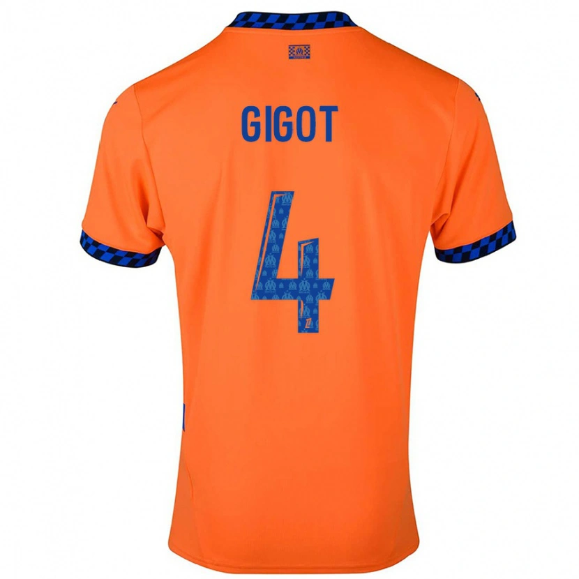 Danxen Mujer Camiseta Samuel Gigot #4 Naranja Azul Oscuro Equipación Tercera 2024/25 La Camisa México
