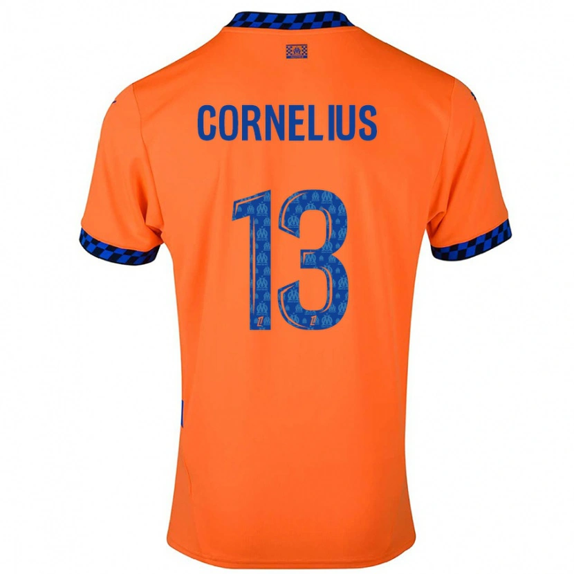 Danxen Mujer Camiseta Derek Cornelius #13 Naranja Azul Oscuro Equipación Tercera 2024/25 La Camisa México