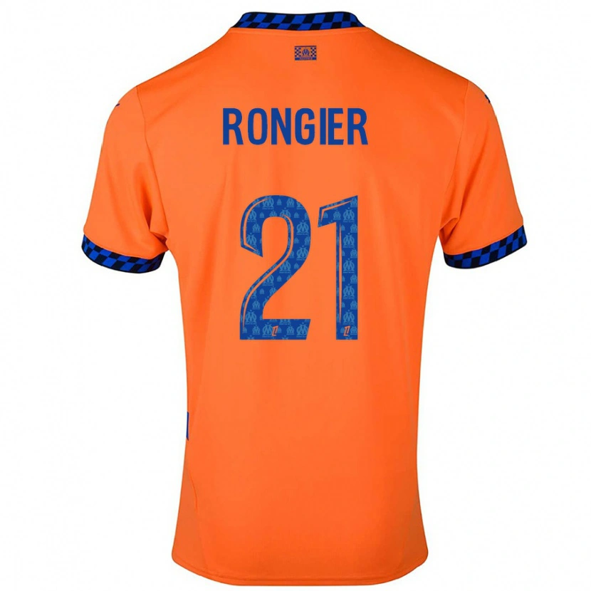 Danxen Mujer Camiseta Valentin Rongier #21 Naranja Azul Oscuro Equipación Tercera 2024/25 La Camisa México