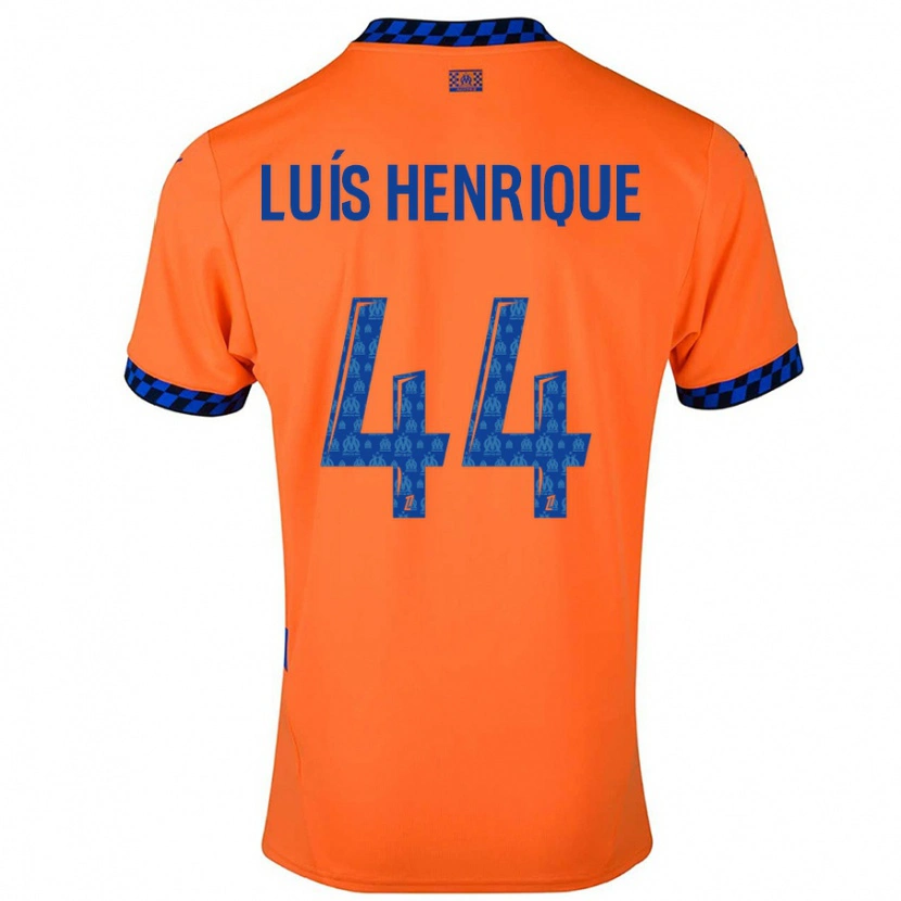 Danxen Mujer Camiseta Luis Henrique #44 Naranja Azul Oscuro Equipación Tercera 2024/25 La Camisa México