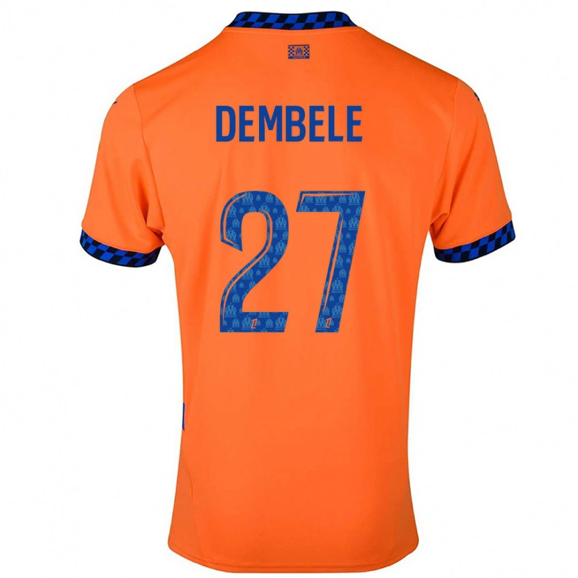 Danxen Mujer Camiseta Coumba Dembélé #27 Naranja Azul Oscuro Equipación Tercera 2024/25 La Camisa México