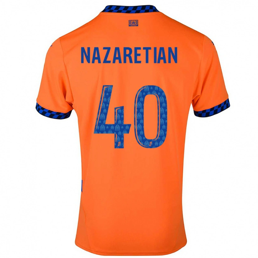 Danxen Mujer Camiseta Manuel Nazaretian #40 Naranja Azul Oscuro Equipación Tercera 2024/25 La Camisa México