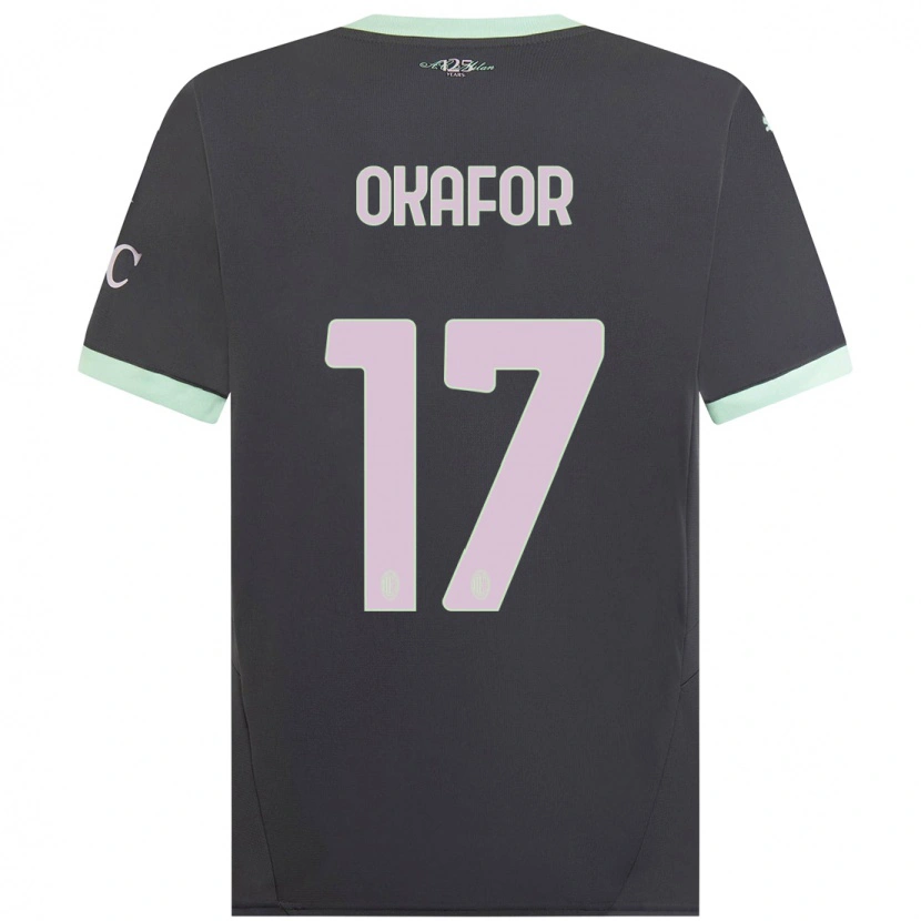 Danxen Mujer Camiseta Noah Okafor #17 Gris Equipación Tercera 2024/25 La Camisa México
