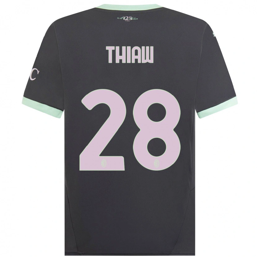 Danxen Mujer Camiseta Malick Thiaw #28 Gris Equipación Tercera 2024/25 La Camisa México