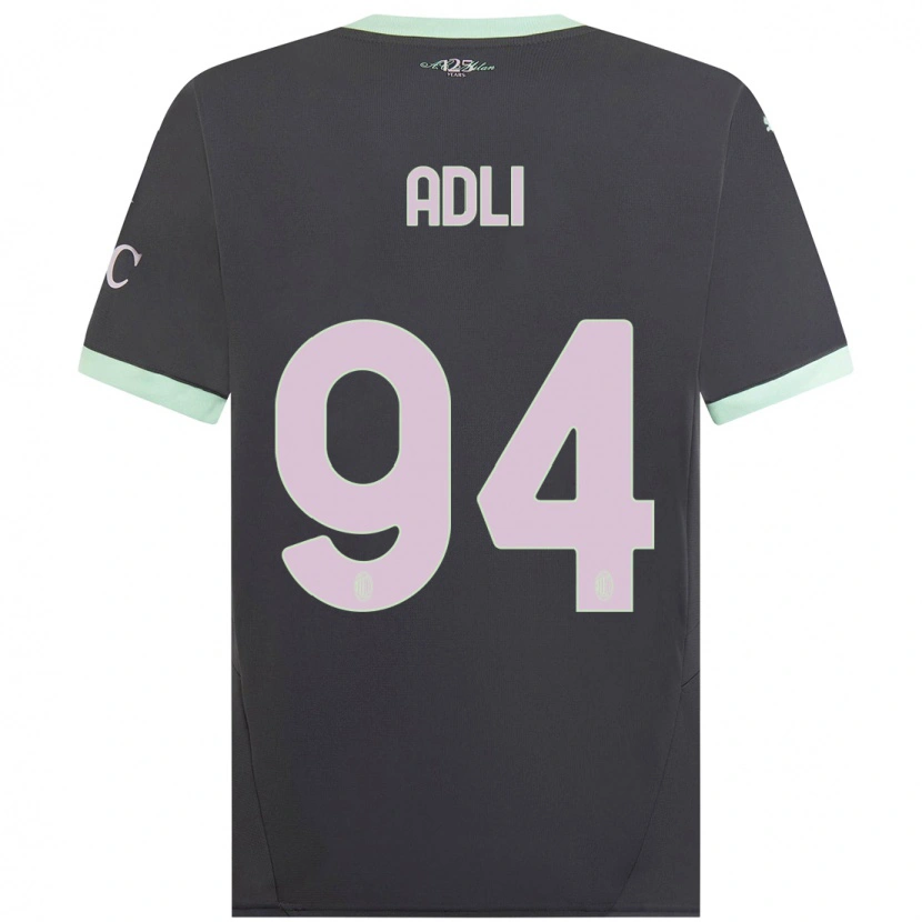 Danxen Mujer Camiseta Yacine Adli #94 Gris Equipación Tercera 2024/25 La Camisa México