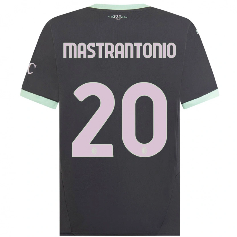 Danxen Mujer Camiseta Davide Mastrantonio #20 Gris Equipación Tercera 2024/25 La Camisa México