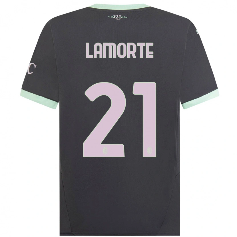 Danxen Mujer Camiseta Alessandro Lamorte #21 Gris Equipación Tercera 2024/25 La Camisa México