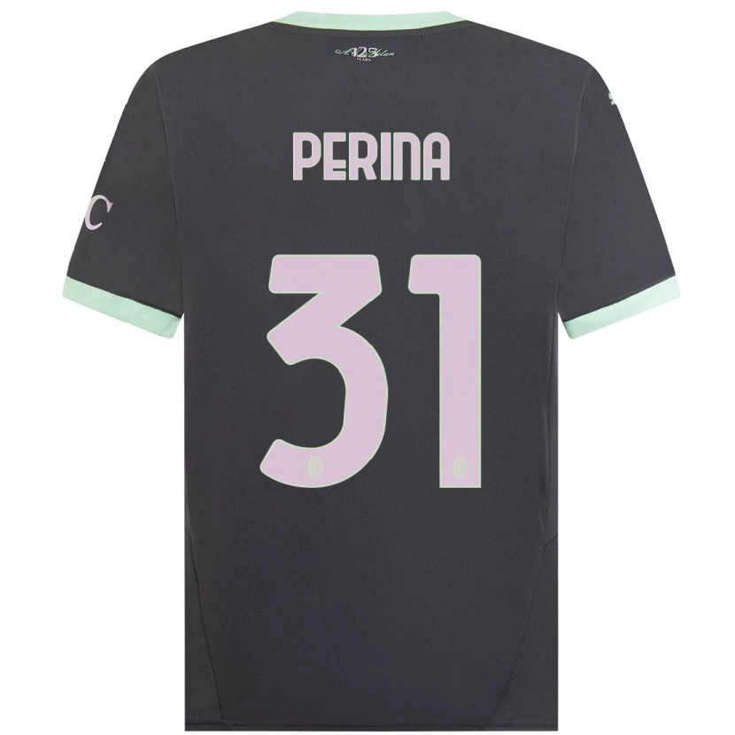Danxen Mujer Camiseta Gioele Perina #31 Gris Equipación Tercera 2024/25 La Camisa México