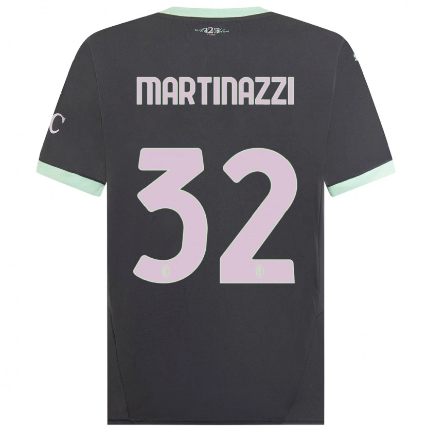Danxen Mujer Camiseta Luca Martinazzi #32 Gris Equipación Tercera 2024/25 La Camisa México