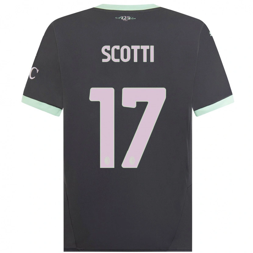 Danxen Mujer Camiseta Filippo Scotti #17 Gris Equipación Tercera 2024/25 La Camisa México