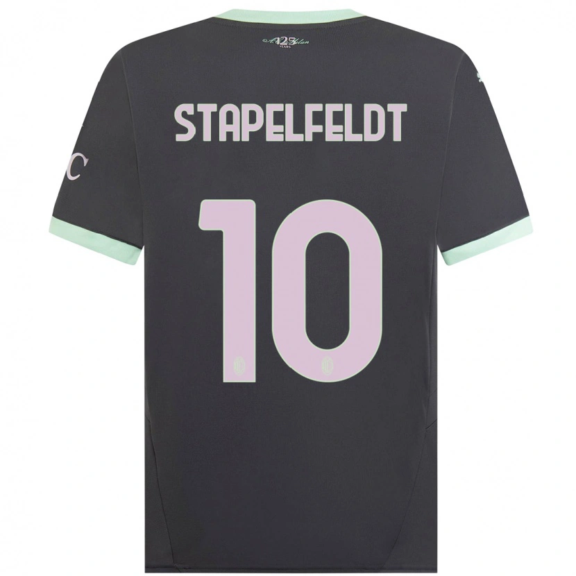 Danxen Mujer Camiseta Nina Stapelfeldt #10 Gris Equipación Tercera 2024/25 La Camisa México