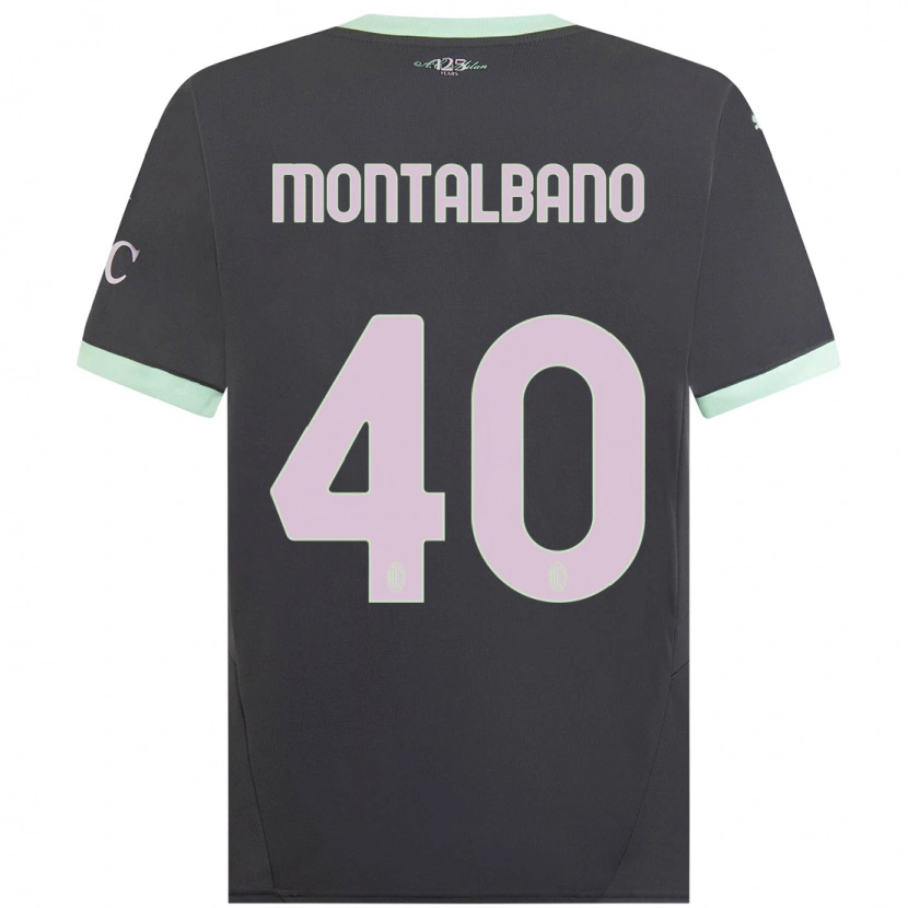 Danxen Mujer Camiseta Nicolo Montalbano #40 Gris Equipación Tercera 2024/25 La Camisa México