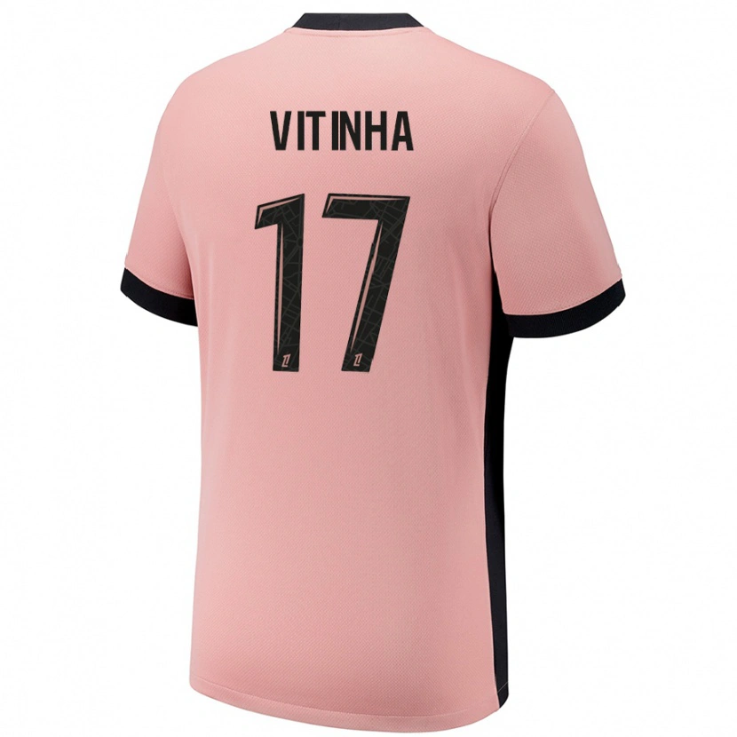 Danxen Mujer Camiseta Vitinha #17 Rosa Óxido Equipación Tercera 2024/25 La Camisa México