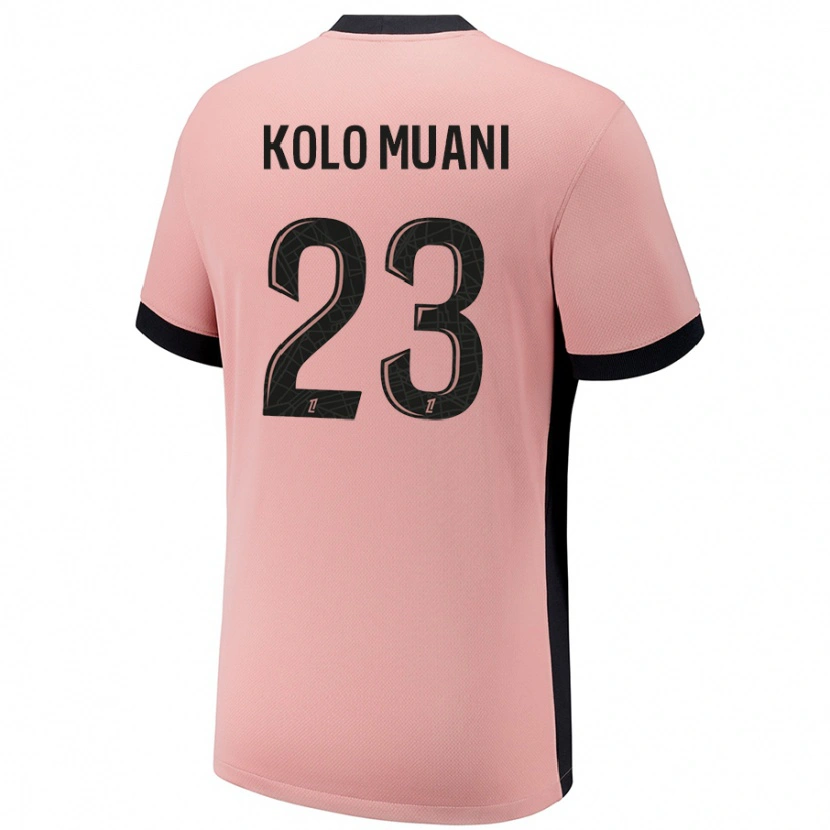 Danxen Mujer Camiseta Randal Kolo Muani #23 Rosa Óxido Equipación Tercera 2024/25 La Camisa México