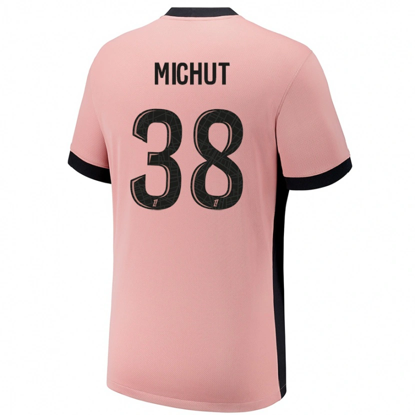 Danxen Mujer Camiseta Edouard Michut #38 Rosa Óxido Equipación Tercera 2024/25 La Camisa México