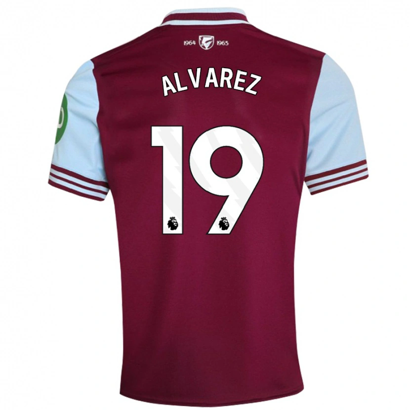 Danxen Niño Camiseta Edson Álvarez #19 Rojo Oscuro 1ª Equipación 2024/25 La Camisa México