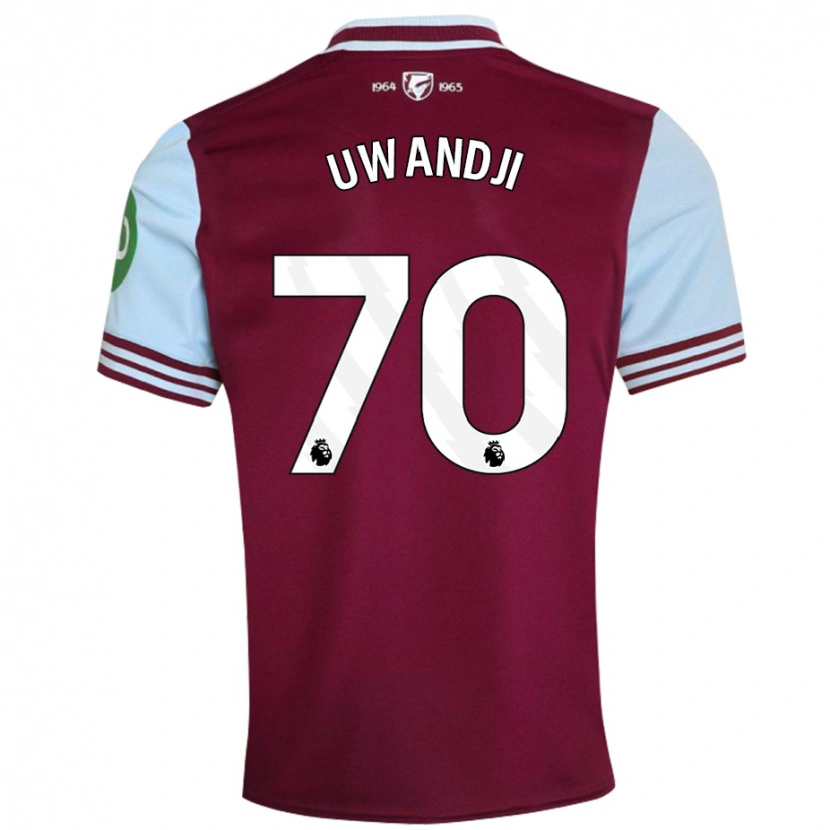 Danxen Niño Camiseta Blaise Uwandji #70 Rojo Oscuro 1ª Equipación 2024/25 La Camisa México