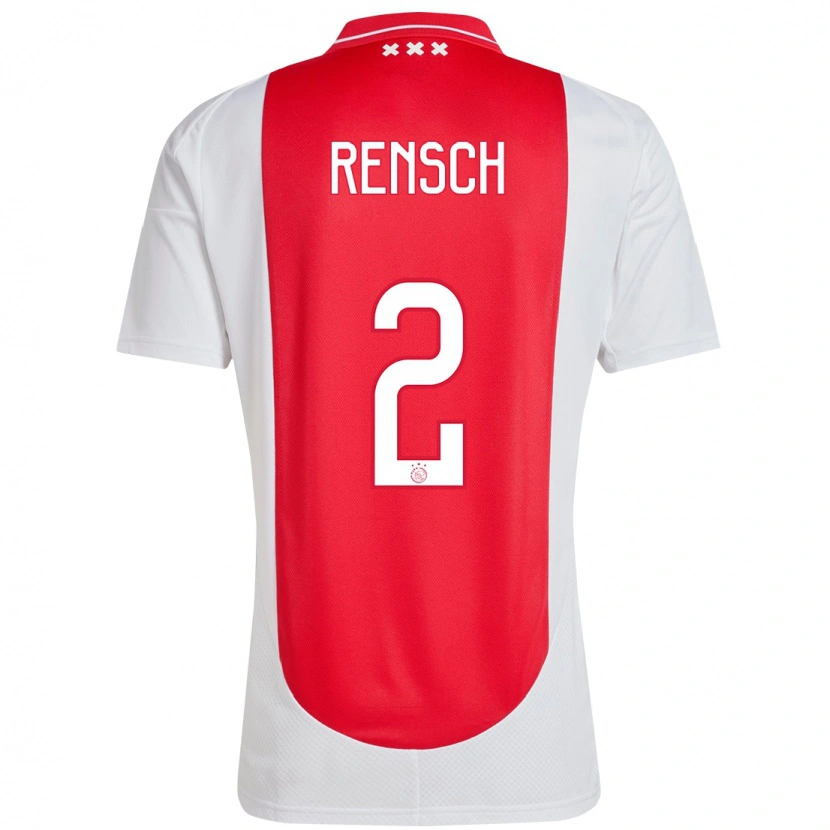 Danxen Niño Camiseta Devyne Rensch #2 Rojo Blanco 1ª Equipación 2024/25 La Camisa México
