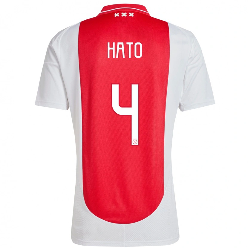 Danxen Niño Camiseta Jorrel Hato #4 Rojo Blanco 1ª Equipación 2024/25 La Camisa México