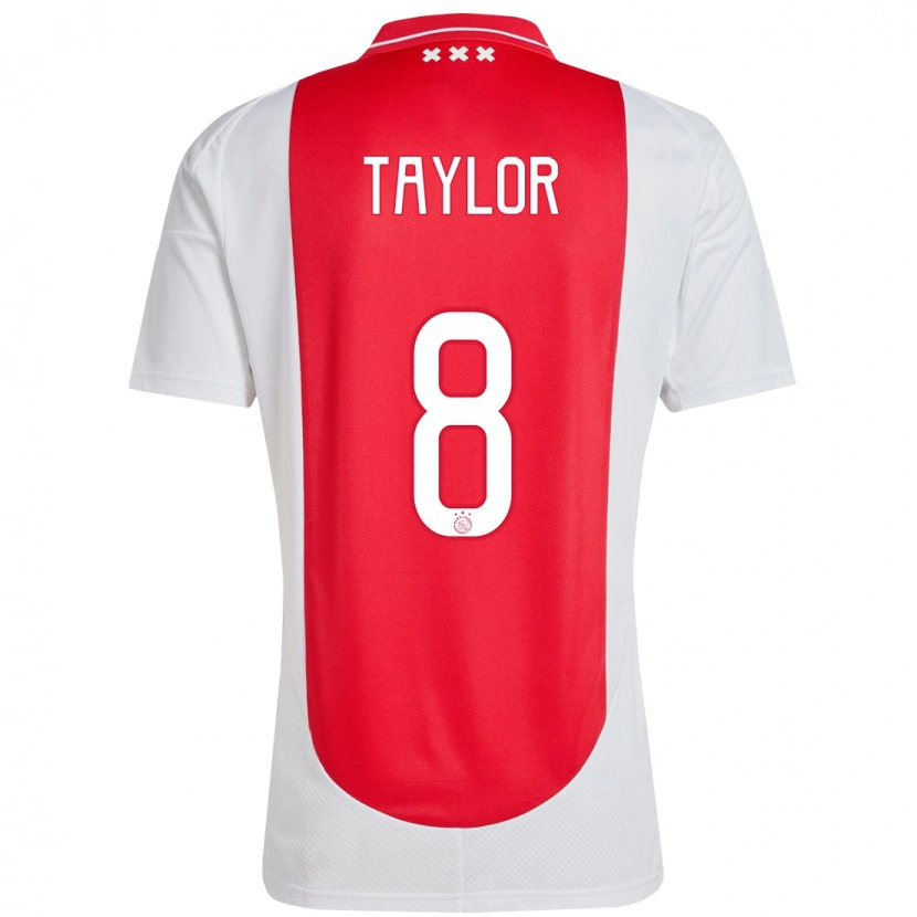 Danxen Niño Camiseta Kenneth Taylor #8 Rojo Blanco 1ª Equipación 2024/25 La Camisa México