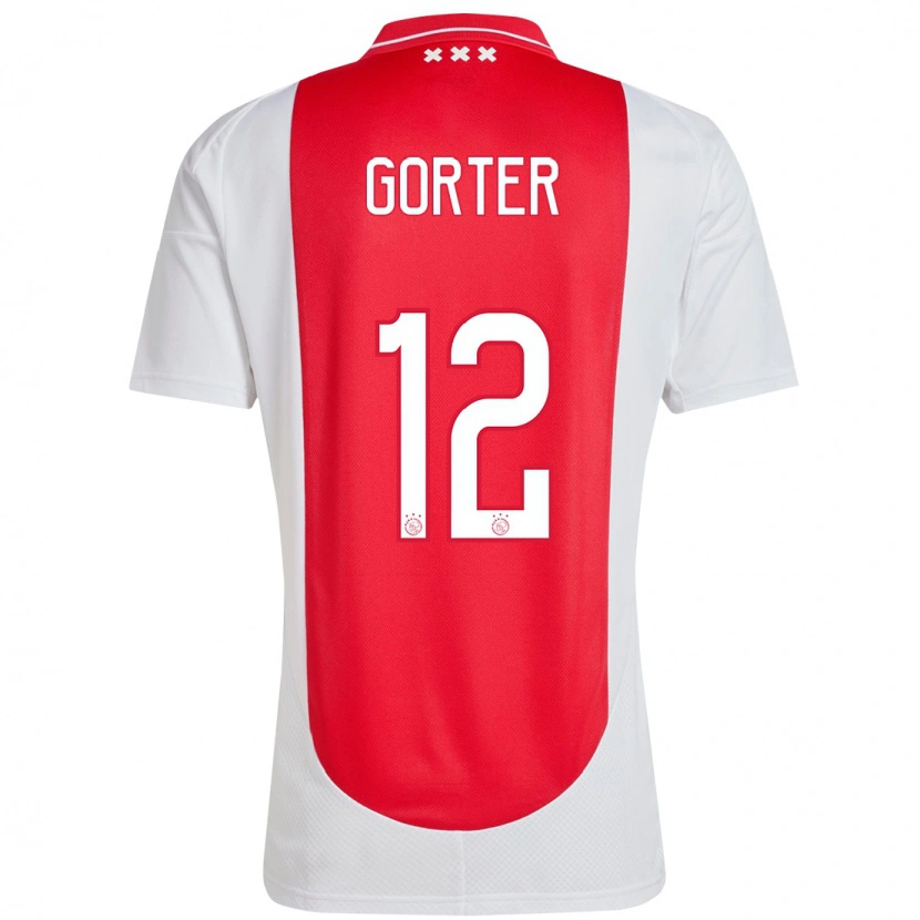 Danxen Niño Camiseta Jay Gorter #12 Rojo Blanco 1ª Equipación 2024/25 La Camisa México
