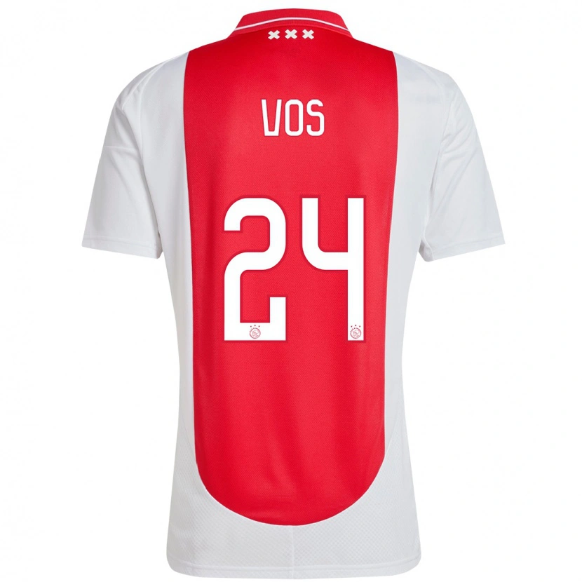 Danxen Niño Camiseta Silvano Vos #24 Rojo Blanco 1ª Equipación 2024/25 La Camisa México
