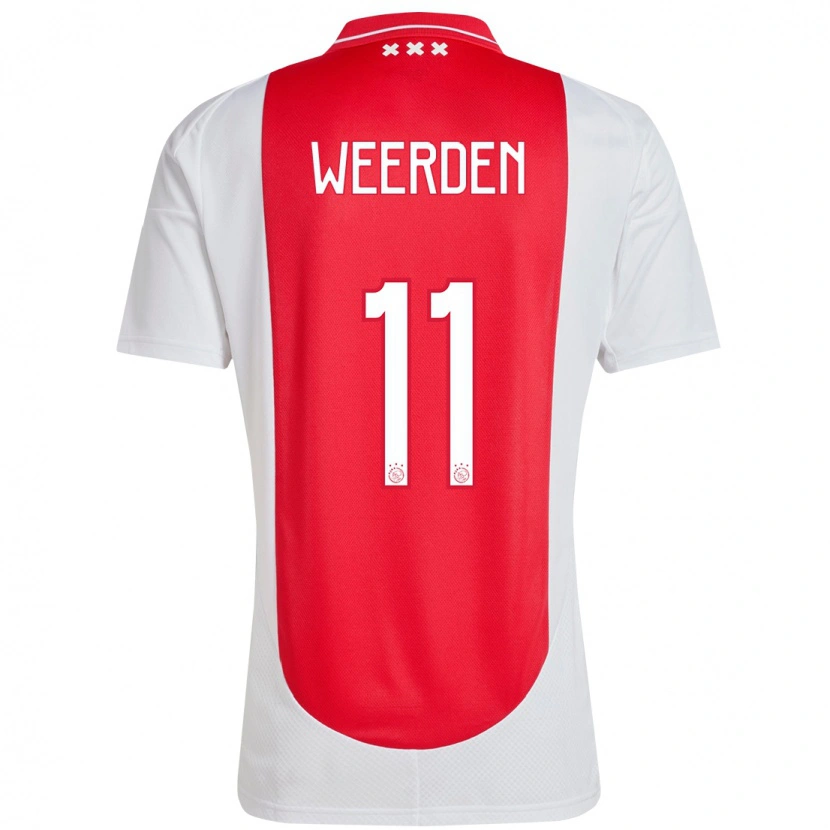 Danxen Niño Camiseta Ashleigh Weerden #11 Rojo Blanco 1ª Equipación 2024/25 La Camisa México