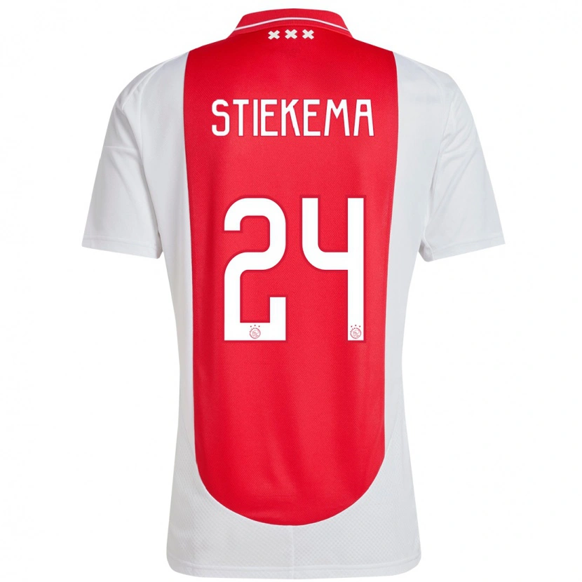 Danxen Niño Camiseta Iris Stiekema #24 Rojo Blanco 1ª Equipación 2024/25 La Camisa México