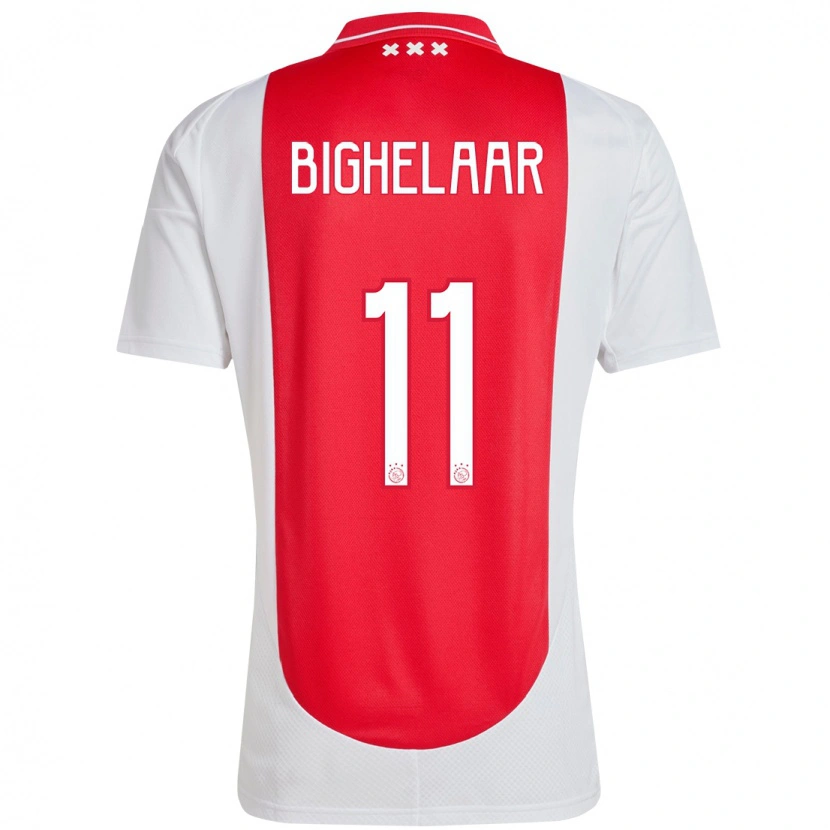 Danxen Niño Camiseta Marjolijn Van Den Bighelaar #11 Rojo Blanco 1ª Equipación 2024/25 La Camisa México