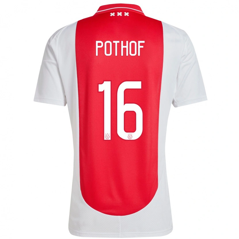 Danxen Niño Camiseta Isa Pothof #16 Rojo Blanco 1ª Equipación 2024/25 La Camisa México