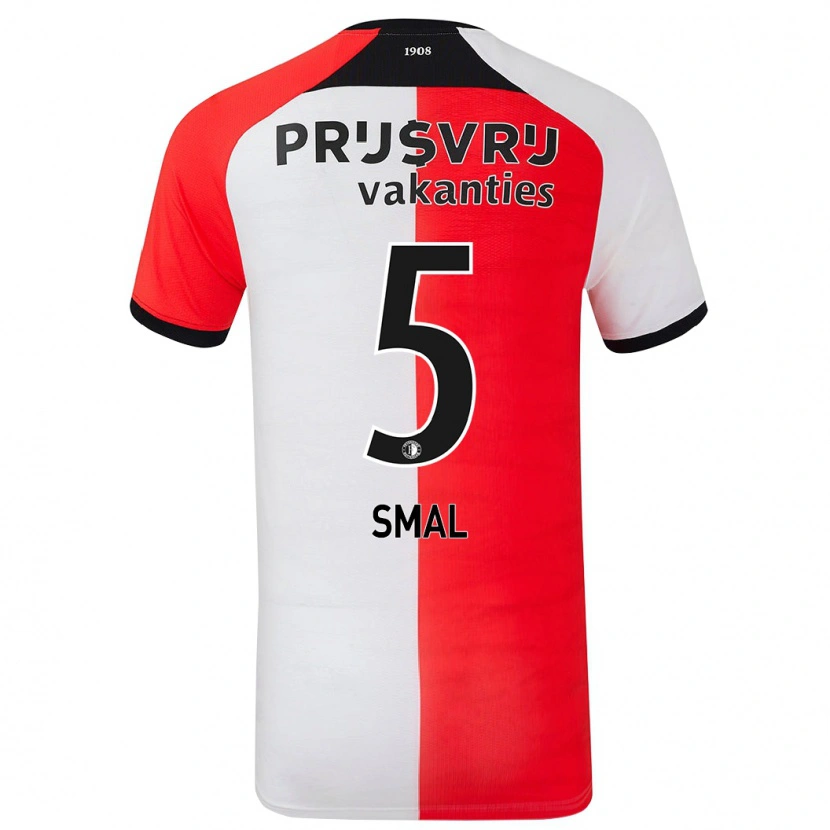 Danxen Niño Camiseta Gijs Smal #5 Rojo Blanco 1ª Equipación 2024/25 La Camisa México
