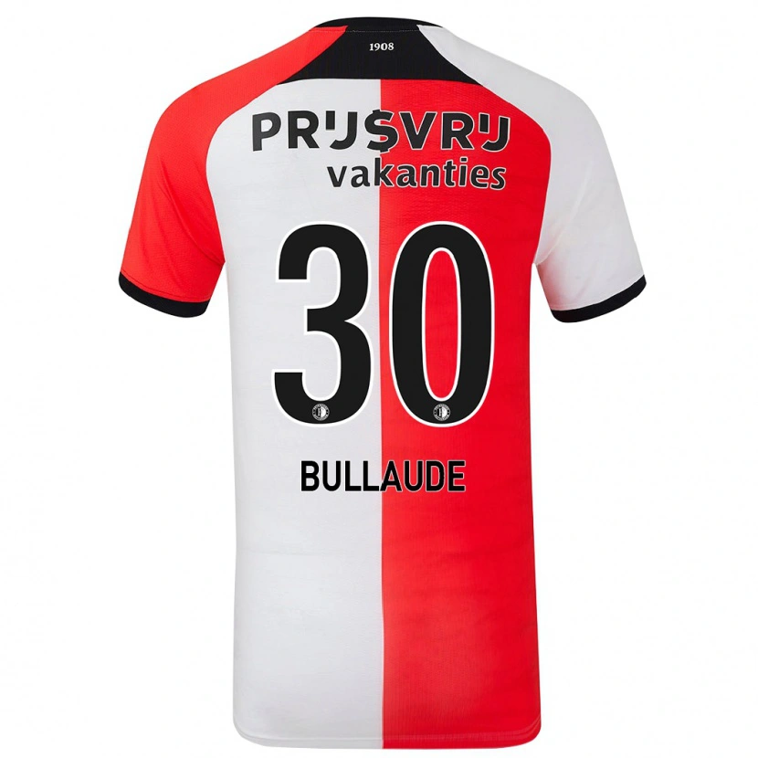 Danxen Niño Camiseta Ezequiel Bullaude #30 Rojo Blanco 1ª Equipación 2024/25 La Camisa México