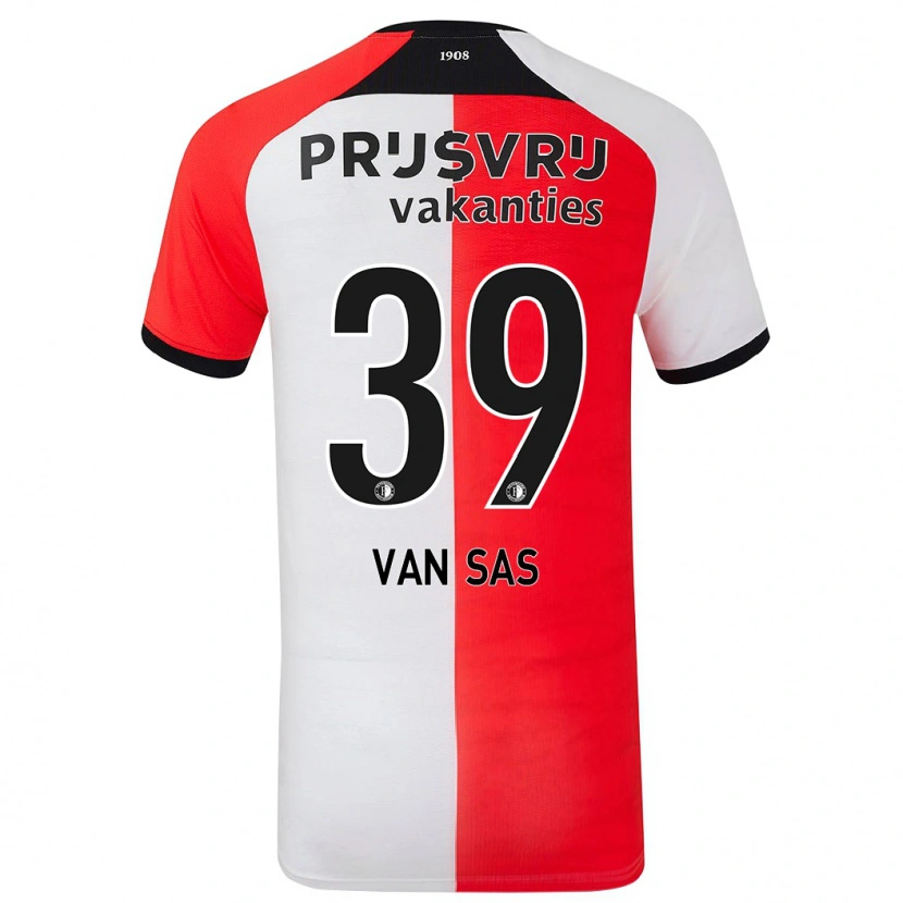 Danxen Niño Camiseta Mikki Van Sas #39 Rojo Blanco 1ª Equipación 2024/25 La Camisa México