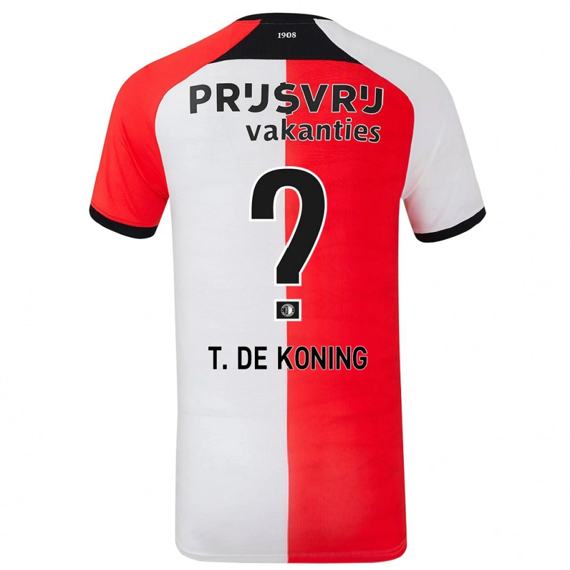 Danxen Niño Camiseta Tim De Koning #0 Rojo Blanco 1ª Equipación 2024/25 La Camisa México