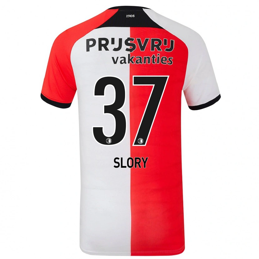 Danxen Niño Camiseta Jaden Slory #37 Rojo Blanco 1ª Equipación 2024/25 La Camisa México