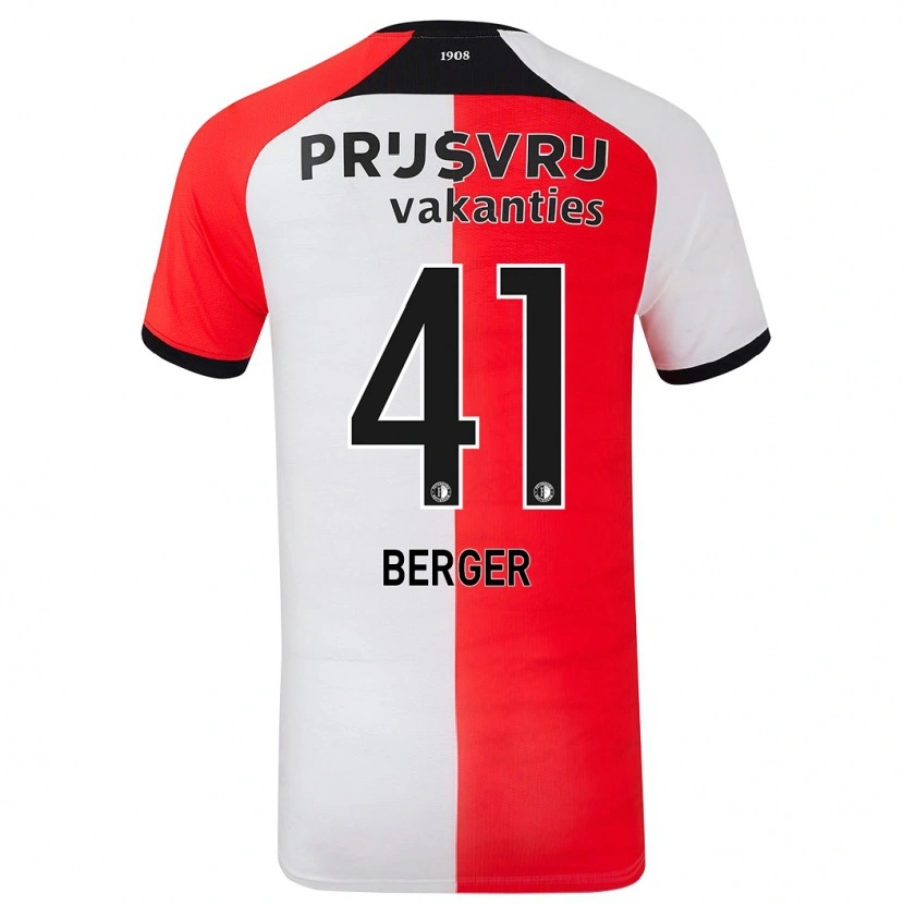 Danxen Niño Camiseta Mannou Berger #41 Rojo Blanco 1ª Equipación 2024/25 La Camisa México