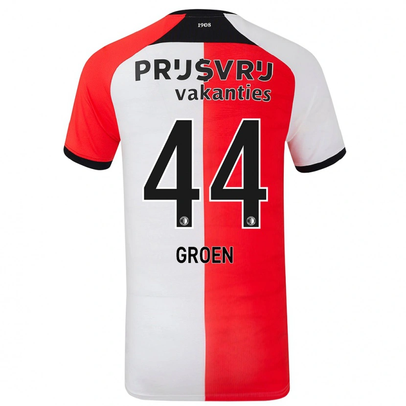 Danxen Niño Camiseta Nesto Groen #44 Rojo Blanco 1ª Equipación 2024/25 La Camisa México