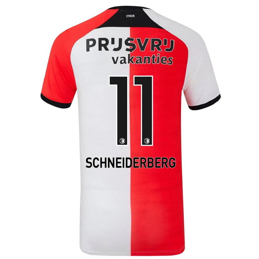 Danxen Niño Camiseta July Schneiderberg #11 Rojo Blanco 1ª Equipación 2024/25 La Camisa México